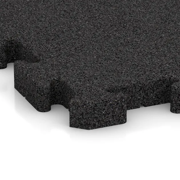 Detailaufnahme der Randausprägung von WARCO-Produkt 4185, Gummibeläggning för sport, Format 500 x 500 x 40 mm, Farbe Anthracite.