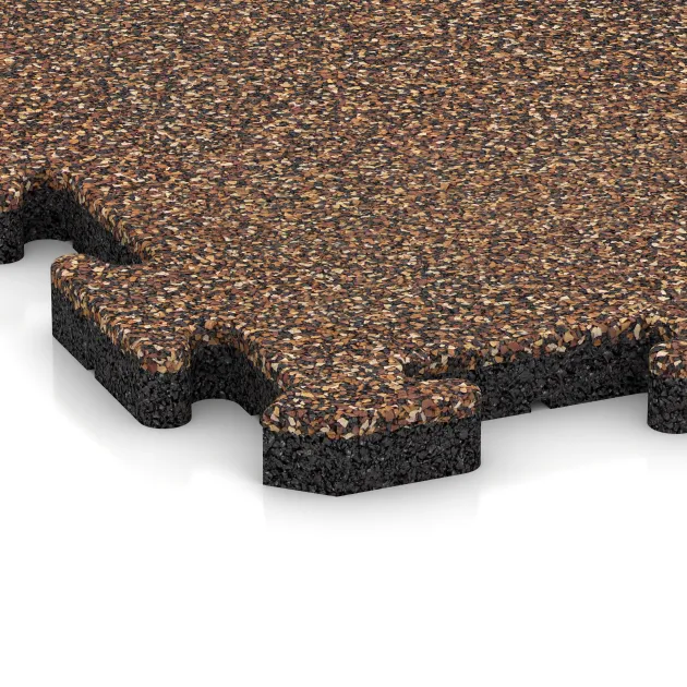 Detailaufnahme der Randausprägung von WARCO-Produkt 3217, Spiel-Bodenbelag, Format 1000 x 1000 x 30 mm, Farbe Bast & Bark.