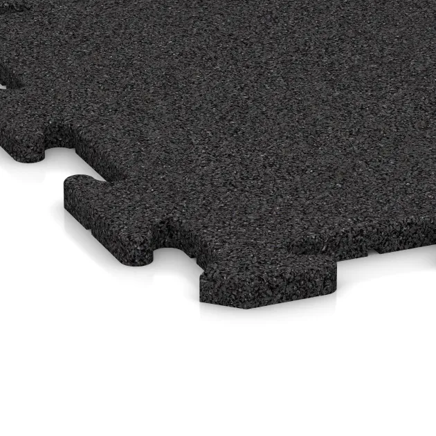 Detailaufnahme der Randausprägung von WARCO-Produkt 3919, Hundsportgolv HD, Format 500 x 500 x 18 mm, Farbe Anthracite.