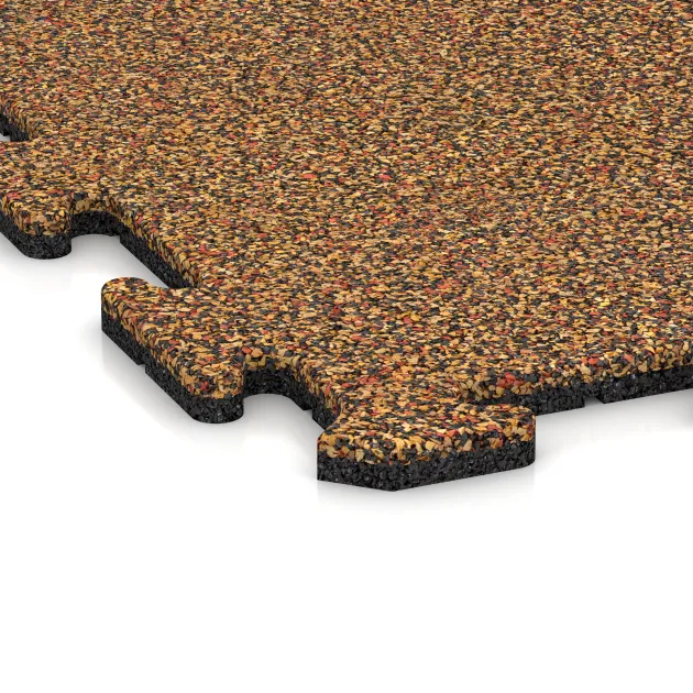 Detailaufnahme der Randausprägung von WARCO-Produkt 3943, Hundsportgolv HD, Format 1000 x 1000 x 18 mm, Farbe Terra Cotta.