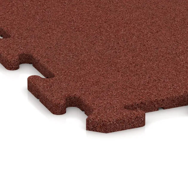 Detailaufnahme der Randausprägung von WARCO-Produkt 3960, Hundsportgolv HD, Format 1000 x 1000 x 18 mm, Farbe Murgröngult.