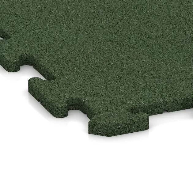 Detailaufnahme der Randausprägung von WARCO-Produkt 3961, Hundsportgolv HD, Format 1000 x 1000 x 18 mm, Farbe Gräsgrön.