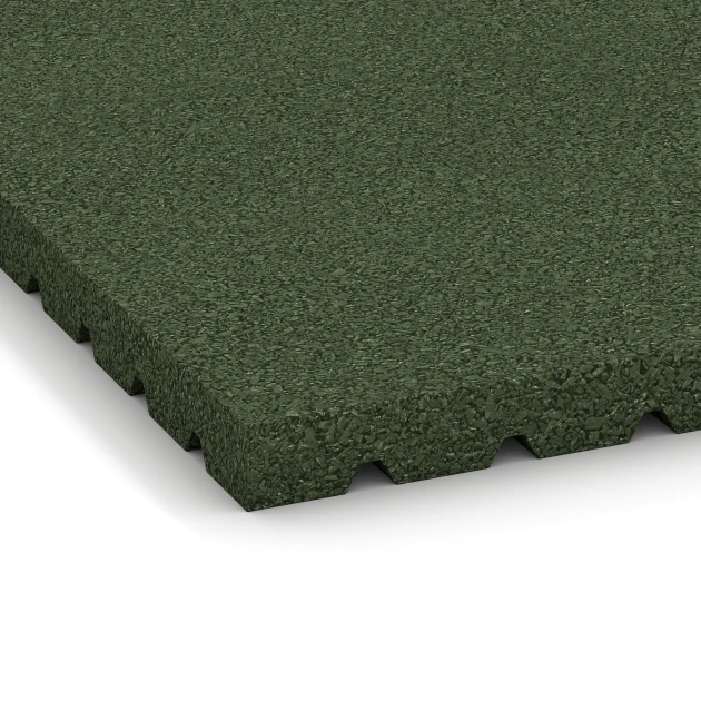 Detailaufnahme der Randausprägung von WARCO-Produkt 3642, Stallmatta HD, Format 100 x 100 x 4 cm, Farbe Gräsgrön.