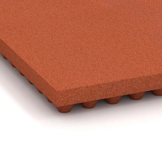 Detailaufnahme der Randausprägung von WARCO-Produkt 3644, Lyxig stallmatta, Format 100 × 50 × 5,5 cm, Farbe Tegelröd.