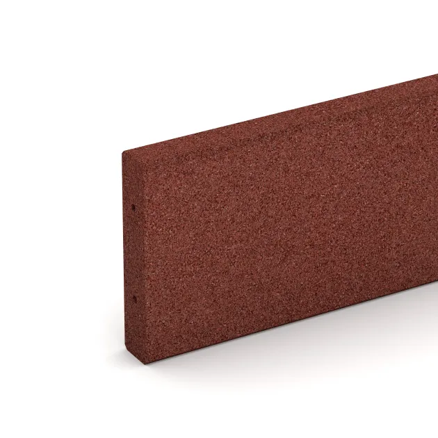 Detailaufnahme der Randausprägung von WARCO-Produkt 2591, Gummikantsten, Format 1000 x 50 x 250 mm, Farbe Murgröngult.