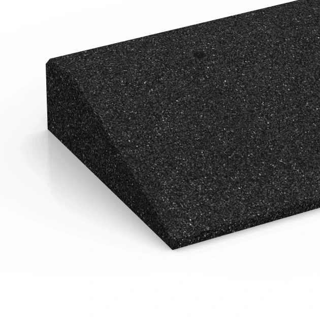 Detailaufnahme der Randausprägung von WARCO-Produkt 6601, Tröskelramp, Format 100 × 25 cm | 1 < 8 cm, Farbe Antracit.