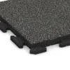 Detailaufnahme der Randausprägung von WARCO-Produkt 1353, Fitnessgolv Gummiplattor Classic, Format 500 x 500 x 40 mm, Farbe Mörkgrå Granit.