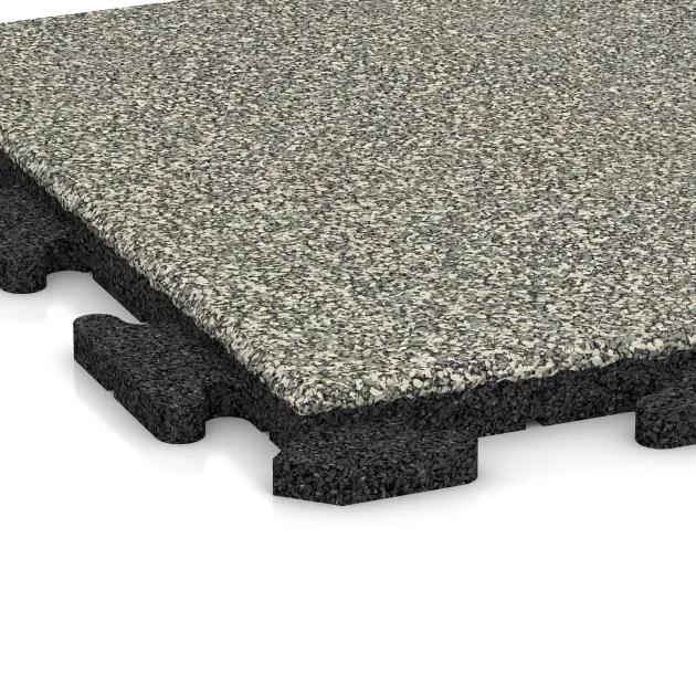 Detailaufnahme der Randausprägung von WARCO-Produkt 1208, Poolplatta Klassisk, Format 500 x 500 x 30 mm, Farbe Ljus Granit.