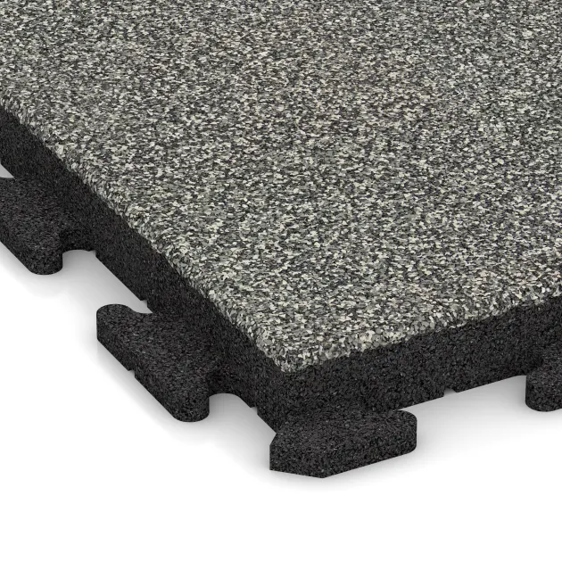 Detailaufnahme der Randausprägung von WARCO-Produkt 1424, Terrassplatta Classic, Format 500 x 500 x 50 mm, Farbe Grå Granit.