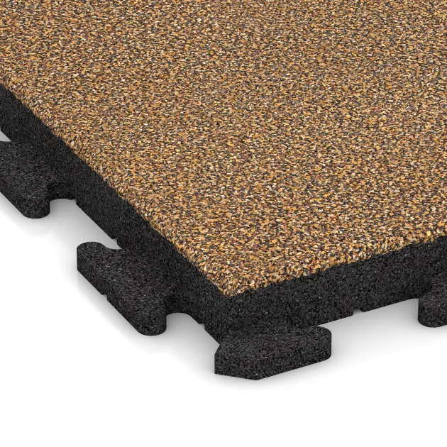 Detailaufnahme der Randausprägung von WARCO-Produkt 1419, Terrassplatta Classic, Format 500 x 500 x 50 mm, Farbe Rattan Lounge.