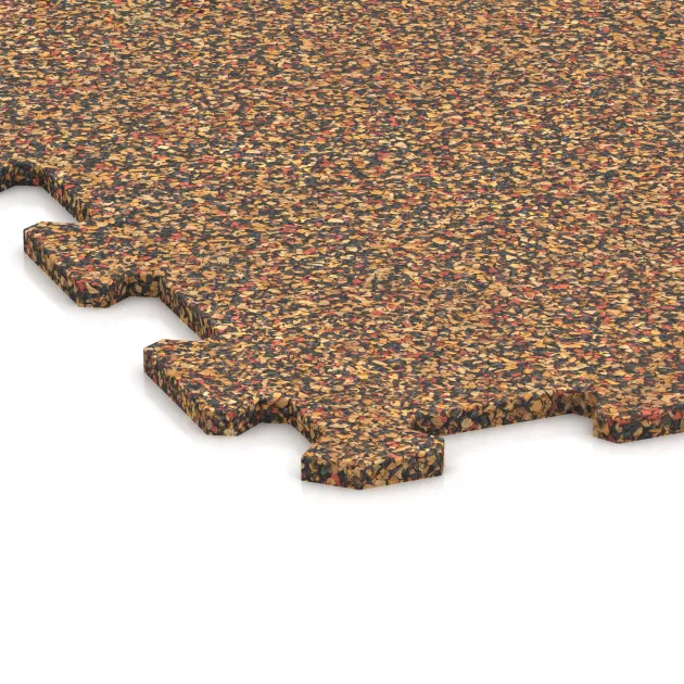 Detailaufnahme der Randausprägung von WARCO-Produkt 1023, Fitnessgolv Kompakt, Format 970 x 970 x 8 mm | 0,94 m, Farbe Terra Cotta.
