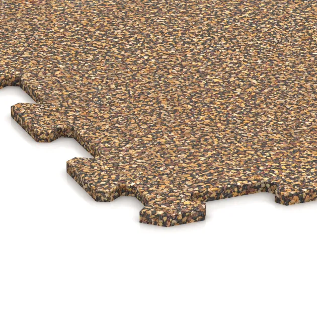 Detailaufnahme der Randausprägung von WARCO-Produkt 1032, Fitnessgolv Kompakt, Format 970 x 970 x 8 mm | 0,94 m, Farbe Rattan Lounge.