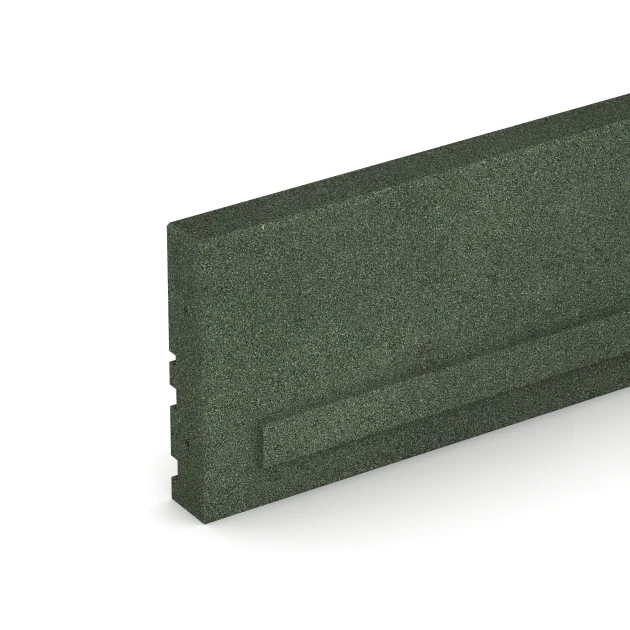 Detailaufnahme der Randausprägung von WARCO-Produkt 3786, Gummibordsten, Format 100 × 5 × 25 cm, Farbe Gräsgrön.