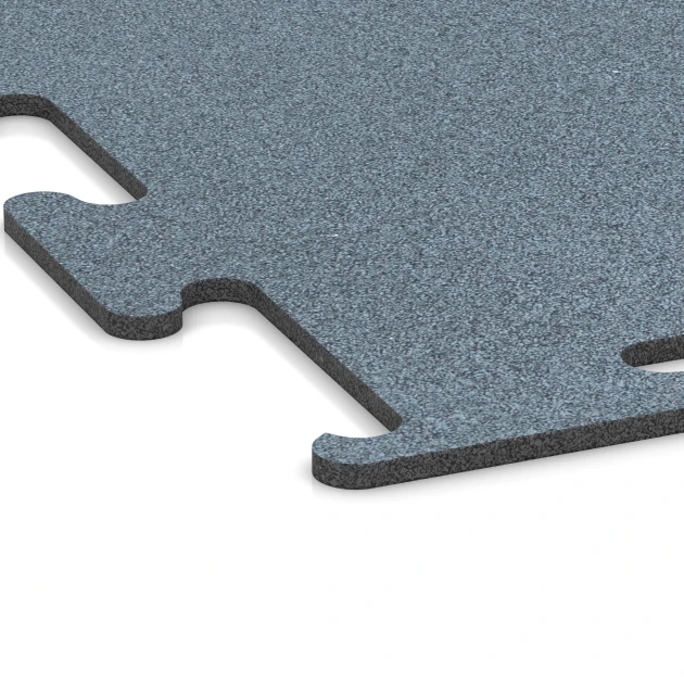 Detailaufnahme der Randausprägung von WARCO-Produkt 6158, Fitness Performance Elite Träningsgolv, Format 100 x 100 x 1 cm | 1,00 m², Farbe Åldrat silver.