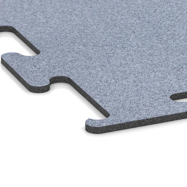 Detailaufnahme der Randausprägung von WARCO-Produkt 6152, Fitness Performance Elite Träningsgolv, Format 50 x 50 x 1 cm | 0,25 m², Farbe Dimgrå.
