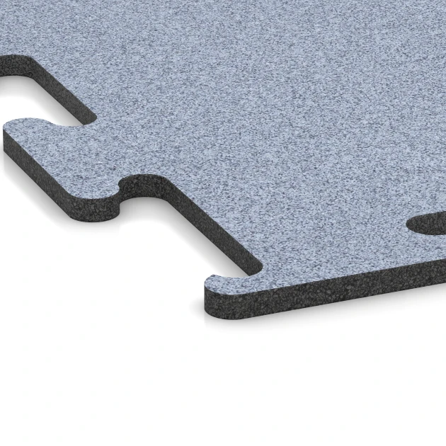Detailaufnahme der Randausprägung von WARCO-Produkt 6154, Fitness Performance Elite Träningsgolv, Format 50 x 50 x 1,5 cm | 0,25 m², Farbe Dimgrå.