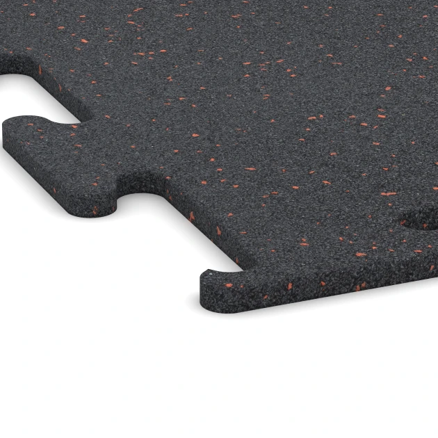 Detailaufnahme der Randausprägung von WARCO-Produkt 3769, Fitness Performance Elite Träningsgolv, Format 50 x 50 x 1,5 cm | 0,25 m², Farbe Lätt Röd Sprøjtet.
