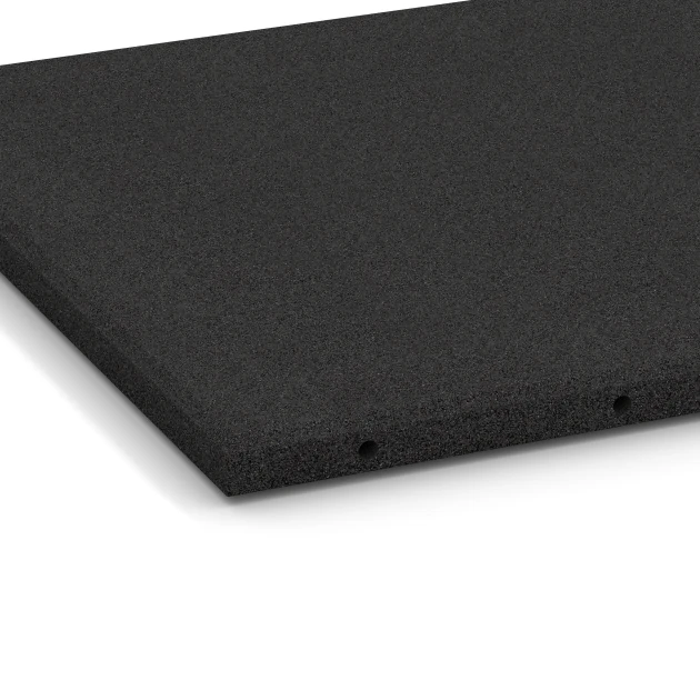 Detailaufnahme der Randausprägung von WARCO-Produkt 6287, Fallskyddsplattor, Format 50 x 50 x 3 cm, Farbe Antracit.