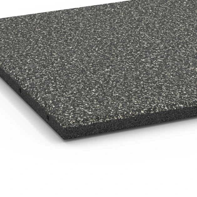 Detailaufnahme der Randausprägung von WARCO-Produkt 6354, Terrassplatta Classic, Format 50 x 50 x 3 cm, Farbe Mörkgrå granit.