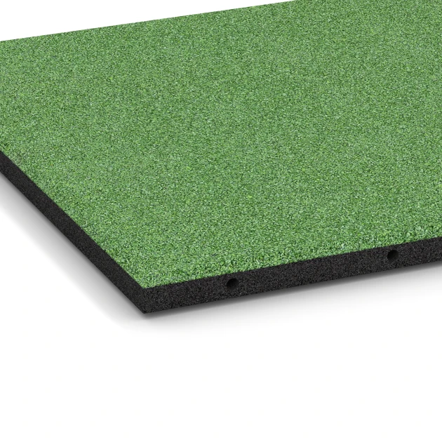 Detailaufnahme der Randausprägung von WARCO-Produkt 6129, Fallskyddsplatta 95 cm, Format 50 x 50 x 3 cm | 0,25 m², Farbe Lindgrön.