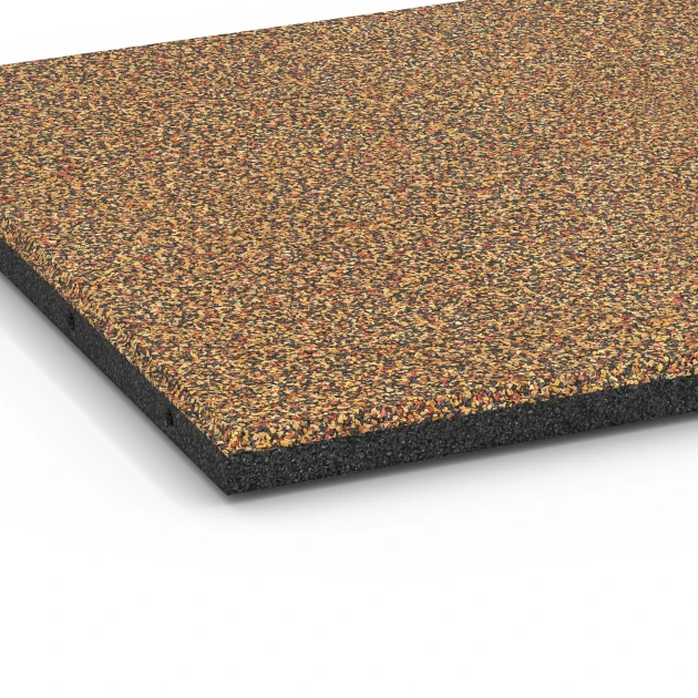 Detailaufnahme der Randausprägung von WARCO-Produkt 6416, Fallskyddsplatta – 90 cm, Format 50 x 50 x 3 cm | 0,25 m², Farbe Terrakotta.
