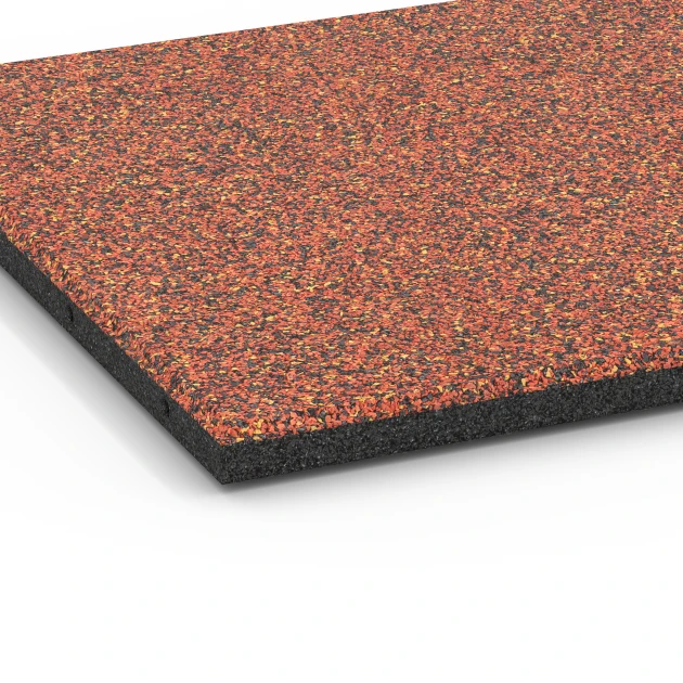 Detailaufnahme der Randausprägung von WARCO-Produkt 6417, Fallskyddsplatta – 90 cm, Format 50 x 50 x 3 cm | 0,25 m², Farbe Etna.