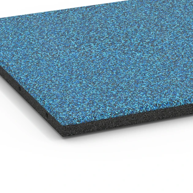 Detailaufnahme der Randausprägung von WARCO-Produkt 6420, Fallskyddsplatta EPDM – 90 cm, Format 50 x 50 x 3 cm | 0,25 m², Farbe Atlanten.