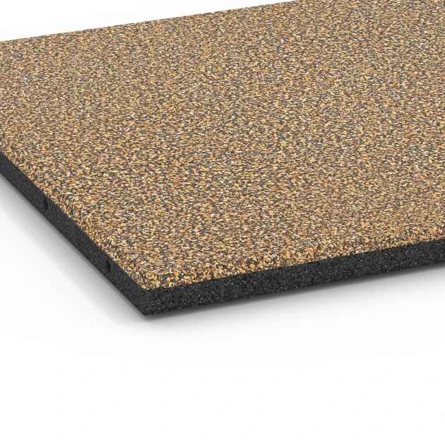 Detailaufnahme der Randausprägung von WARCO-Produkt 6421, Fallskyddsplatta – 90 cm, Format 50 x 50 x 3 cm | 0,25 m², Farbe Rattan.