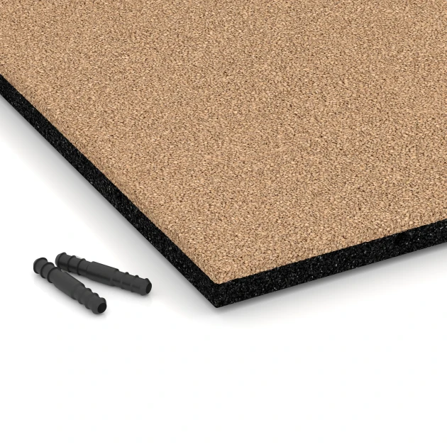 Detailaufnahme der Randausprägung von WARCO-Produkt 6252, Terrassplatta – 3 cm, Format 50 x 50 x 3 cm, Farbe Sandbeige.