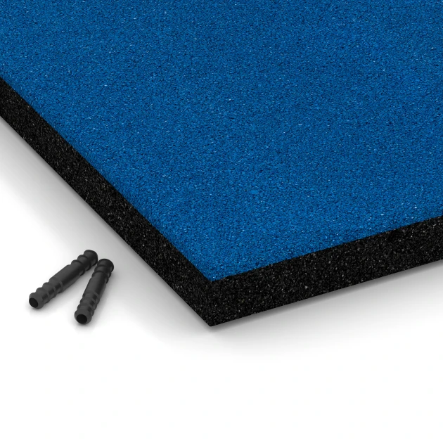 Detailaufnahme der Randausprägung von WARCO-Produkt 6262, Fallskyddsplatta – 150 cm, Format 50 x 50 x 4,5 cm, Farbe Himmelsblå.