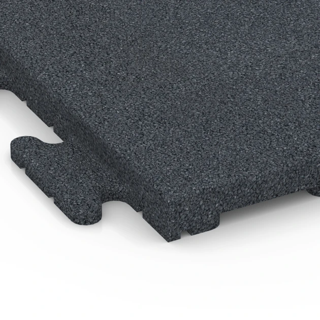 Detailaufnahme der Randausprägung von WARCO-Produkt 7055, Terrassplatta i gummi Linea, Format 50 x 50 x 3 cm | 0,25 m², Farbe Skiffergrå.