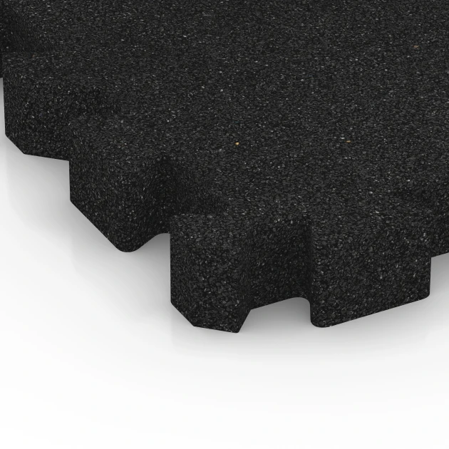 Detailaufnahme der Randausprägung von WARCO-Produkt 6309, Fallskyddsplatta med pusselkoppling, Format 50 x 50 x 6 cm | 0,25 m², Farbe Antracit.