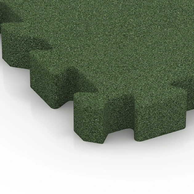 Detailaufnahme der Randausprägung von WARCO-Produkt 6311, Fallskyddsplatta med pusselkoppling, Format 50 x 50 x 6 cm | 0,25 m², Farbe Gräsgrön.