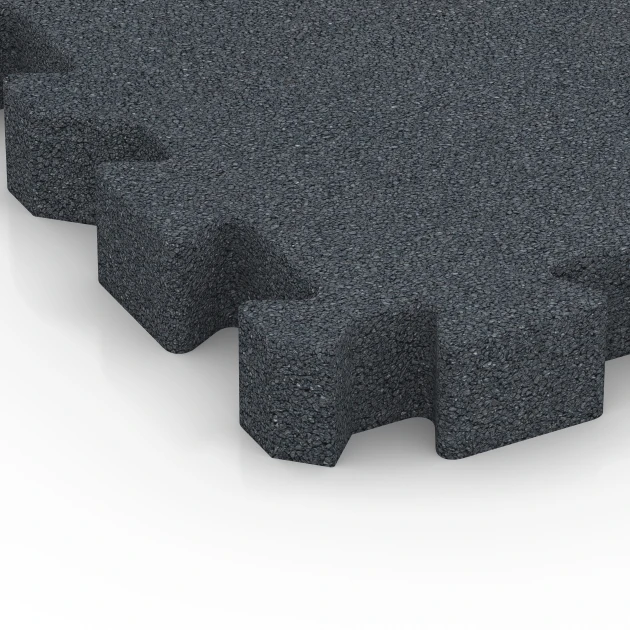 Detailaufnahme der Randausprägung von WARCO-Produkt 6408, Fallskyddsplatta – 220 cm, Format 50 x 50 x 6 cm | 0,25 m², Farbe Skiffergrå.
