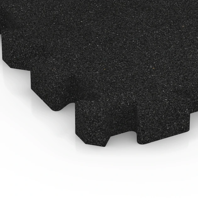 Detailaufnahme der Randausprägung von WARCO-Produkt 6305, Fallskyddsplatta med pusselkoppling, Format 50 x 50 x 5 cm | 0,25 m², Farbe Antracit.