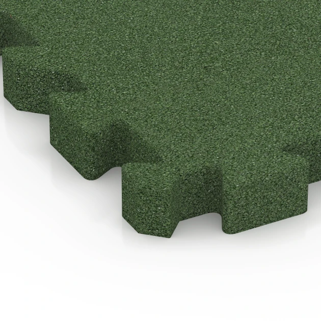 Detailaufnahme der Randausprägung von WARCO-Produkt 6403, Fallskyddsplatta – 190 cm, Format 50 x 50 x 5 cm | 0,25 m², Farbe Gräsgrön.