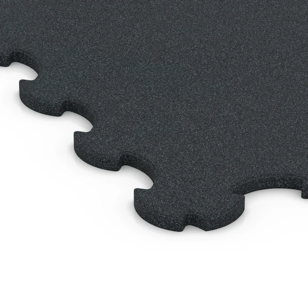 Detailaufnahme der Randausprägung von WARCO-Produkt 6377, Fitness Skyddsmatta, Format 102,5 x 102,5 x 2 cm | 1,05 m², Farbe Antracit.
