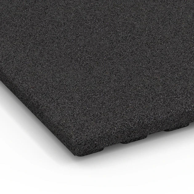 Detailaufnahme der Randausprägung von WARCO-Produkt 6387, Stallmatta Premium, Format 100 x 100 x 4,5 cm | 1,00 m², Farbe Antracit.