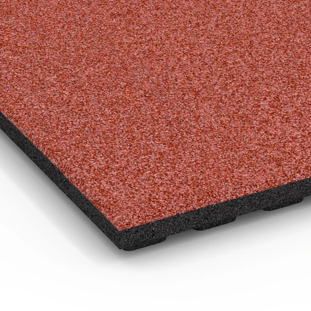 Detailaufnahme der Randausprägung von WARCO-Produkt 6390, Stallmatta Lyx, Format 100 x 50 x 4,5 cm | 0,50 m², Farbe Tegelröd.