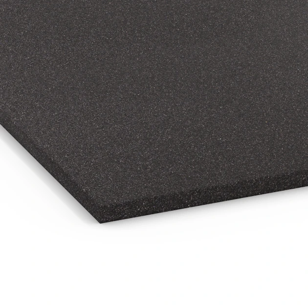 Detailaufnahme der Randausprägung von WARCO-Produkt 6657, Underlagsplatta Kl. 2, Format 104 x 104 x 1,8 cm, Farbe Antracit.