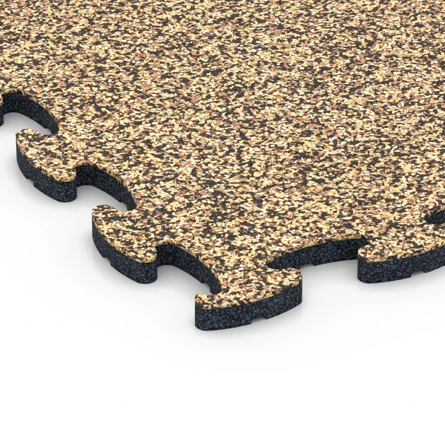 Detailaufnahme der Randausprägung von WARCO-Produkt 6804, Agilitygolv hundsport, Format 44,6 x 44,6 x 1,8 cm, Farbe Rattan.