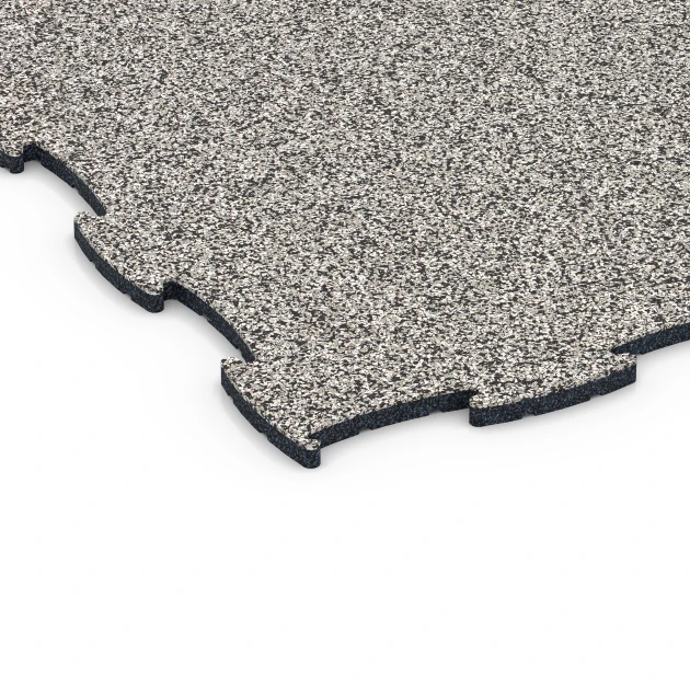 Detailaufnahme der Randausprägung von WARCO-Produkt 6806, Agilitygolv hundsport, Format 97,1 x 97,1 × 1,8 cm, Farbe Grå granit.