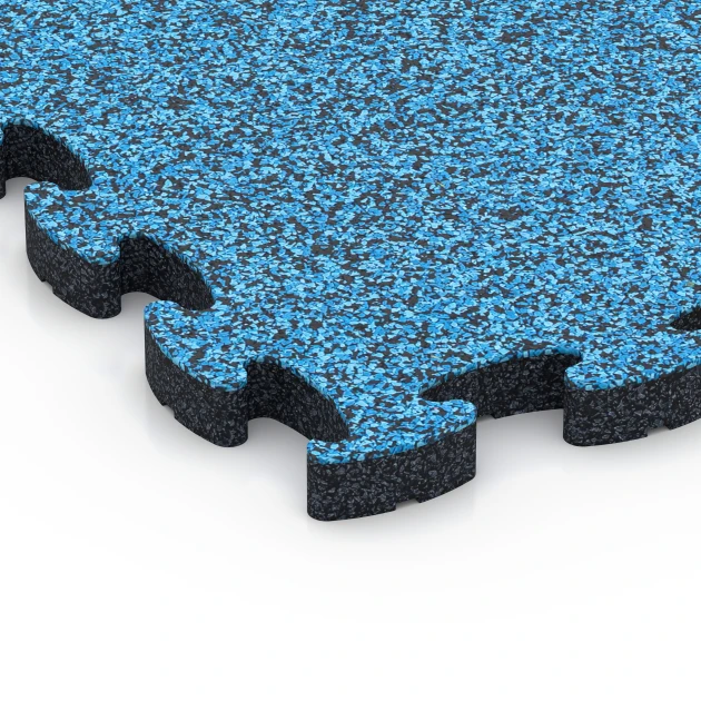 Detailaufnahme der Randausprägung von WARCO-Produkt 6938, Fallskyddsplatta pussel, Format 44,6 x 44,6 × 2,8 cm, Farbe Atlantisk.
