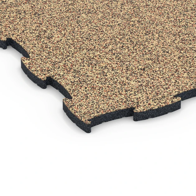 Detailaufnahme der Randausprägung von WARCO-Produkt 6853, Fitness Active gymgolv, Format 97,1 x 97,1 x 2,8 cm, Farbe Terrakotta.