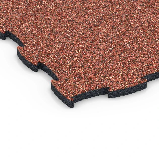 Detailaufnahme der Randausprägung von WARCO-Produkt 6854, Fitness Active gymgolv, Format 97,1 x 97,1 x 2,8 cm, Farbe Etna.