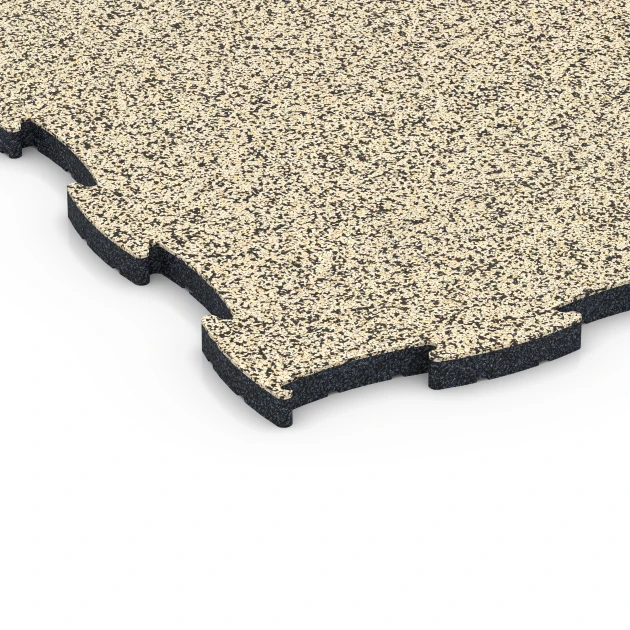 Detailaufnahme der Randausprägung von WARCO-Produkt 6856, Fitness Active gymgolv, Format 97,1 x 97,1 x 2,8 cm, Farbe Travertin.
