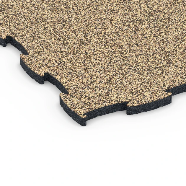 Detailaufnahme der Randausprägung von WARCO-Produkt 6858, Fitness Active gymgolv, Format 97,1 x 97,1 x 2,8 cm, Farbe Rattan.