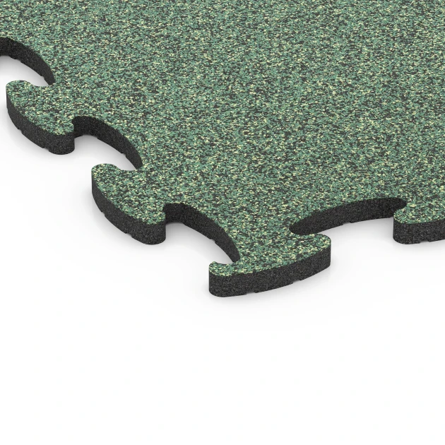 Detailaufnahme der Randausprägung von WARCO-Produkt 6888, Fitness Max gymgolv, Format 98 x 98 x 2,8 cm, Farbe Engelskt gräs.