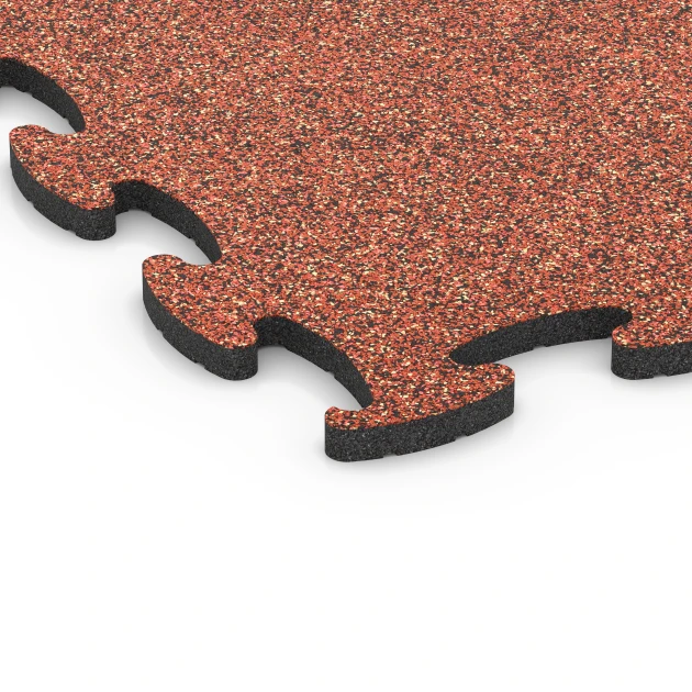 Detailaufnahme der Randausprägung von WARCO-Produkt 6890, Fitness Max gymgolv, Format 98 x 98 x 2,8 cm, Farbe Etna.