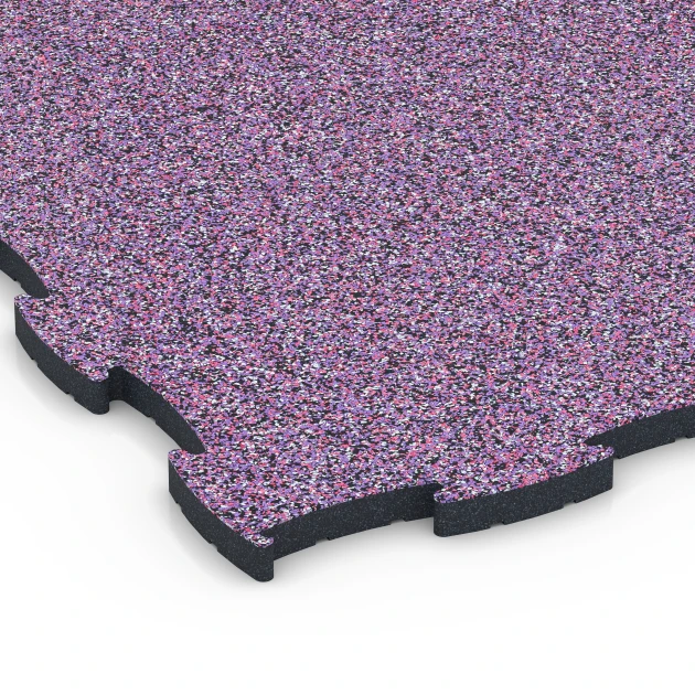 Detailaufnahme der Randausprägung von WARCO-Produkt 6891, Fitness Max gymgolv, Format 97,1 x 97,1 x 2,8 cm, Farbe Lavendel.